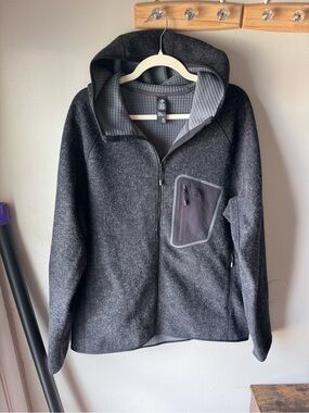 Mountain Hardwear Hatcher Wool Grid Fleece Full Zip Hoodie Jacket Mens XL